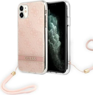 Etui Guess GUOHCN61H4STP Apple iPhone 11 różowy/pink hardcase 4G Print Stra