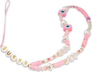Zawieszka Guess GUSTSHPP Phone Strap rózowy/pink Beads Shell