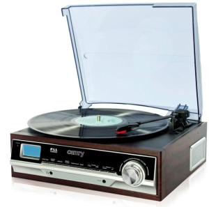 Gramofon Radio Am/Fm Retro Budzik Drewniany