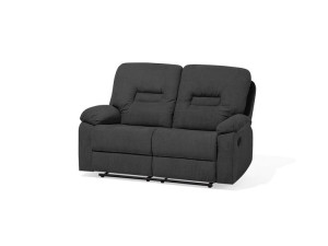 Sofa z funkcją relaksu 2-osobowa szara BERGEN