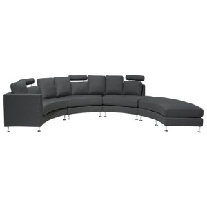 Sofa półokrągła modułowa szara ROTUNDE