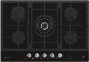 Płyta gazowa Grundig GIGL7265250T Wok Czarne szkło