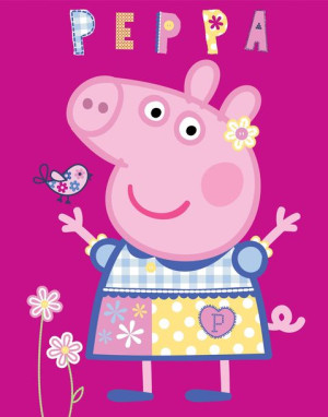 Koc 110x140 Świnka Peppa Pig Haft Imię z Haftem