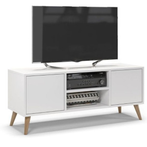 Stolik pod telewizor, szafka rtv, Oslo, 120x40x50 cm, biel, mat