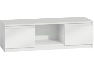 Szafka pod telewizor, stolik rtv, 120x40x36 cm, biel, połysk