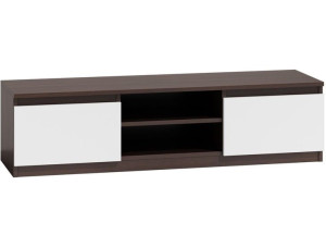 Szafka pod telewizor, stolik rtv, malwa, 140x40x36 cm, wenge, biel, mat