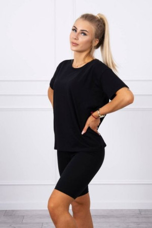 Komplet Damski Koszulka Legginsy Na Lato Czarny