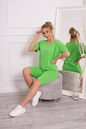 Komplet Damski Koszulka Legginsy Na Lato Jasny Zielony