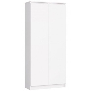 Regał do biura, domu, zamykany, 80x35x180 cm, biały, mat
