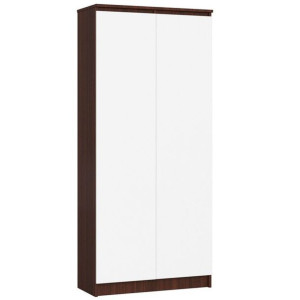 Regał do biura, domu, zamykany, 80x35x180 cm, wenge, biel, mat