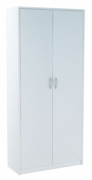 Regał, zamykany, R004, 74x35x180 cm, biel, mat