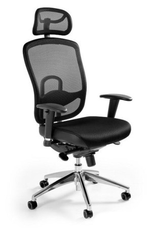 Fotel biurowy, ergonomiczny, mikrosiatka, Vip, czarny