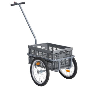 Transportowa przyczepa rowerowa, skrzynka 50 L, szara, 150 kg