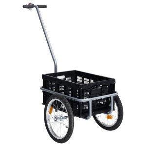 Transportowa przyczepa rowerowa, skrzynka 50 L, czarna, 150 kg