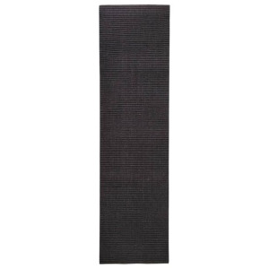 Dywanik, naturalny sizal, 66x250 cm, czarny