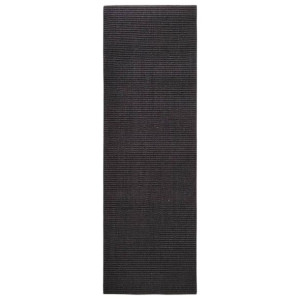 Dywanik, naturalny sizal, 80x250 cm, czarny