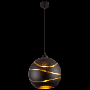 LAMPA wisząca LOMMY industrialna OPRAWA zwis kula czarna złota