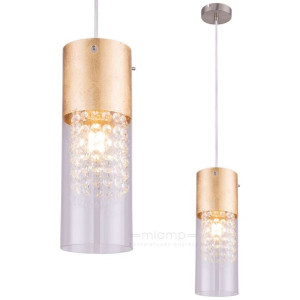 LAMPA wisząca WEMMO 15908-1G Globo szklana OPRAWA glamour ZWIS crystal złot