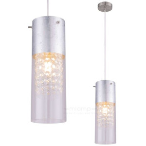 Wisząca LAMPA glamour WEMMO 15908-1S Globo szklana OPRAWA zwis tuba kryszta