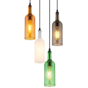 Wisząca LAMPA hygge LEVITO 28048-4H Globo metalowa OPRAWA kaskada ZWIS retr