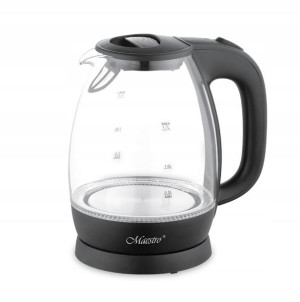Czajnik szklany Maestro czarny 1,7L 2200W led