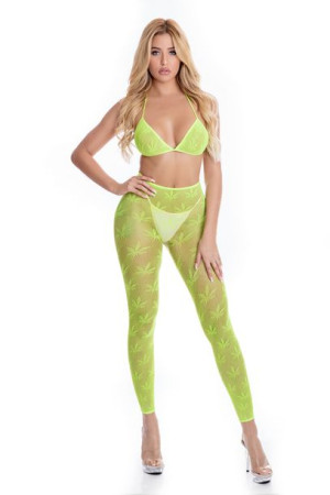 All About Leaf Bra Set Grn, Os