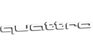 Wycinana naklejka QUATTRO audi biała