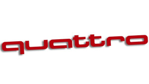 Wycinana naklejka QUATTRO audi czerwona