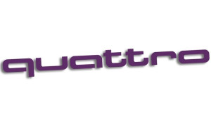 Wycinana naklejka QUATTRO audi fioletowa