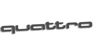 Wycinana naklejka QUATTRO audi grafitowa