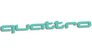 Wycinana naklejka QUATTRO audi miętowa