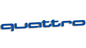 Wycinana naklejka QUATTRO audi niebieska