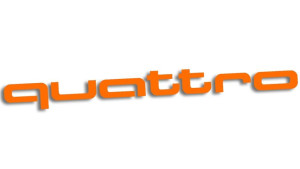 Wycinana naklejka QUATTRO audi pomarańczowa