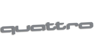 Wycinana naklejka QUATTRO audi szara