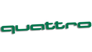 Wycinana naklejka QUATTRO audi zielona