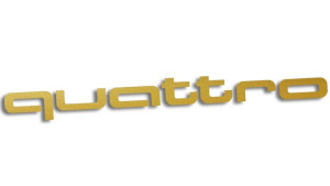 Wycinana naklejka QUATTRO audi złota