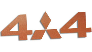 Wycinana naklejka 4x4 mitsubishi miedziana