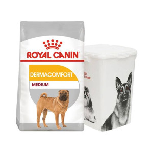 ROYAL CANIN CCN Medium Dermacomfort 12kg + Wiadro na karmę 51l GRATIS!