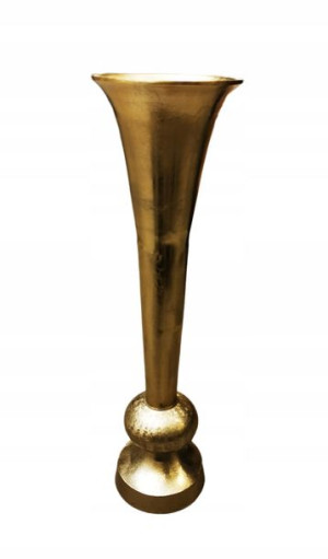 Wazon wysoki dekoracyjny metalowy złoty 70 cm