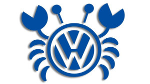 Wycinana naklejka VOLKSWAGEN krab vw niebieska