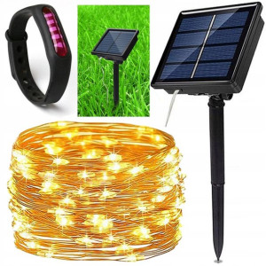 Druciki Lampki 100 LED Solarne OGRODOWE girlanda