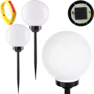 Lampa Solarna Ogrodowa Wbijana Kula Led 2 Szt