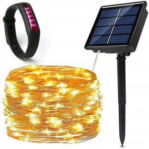 Druciki Lampki 100 LED Solarne OGRODOWE girlanda