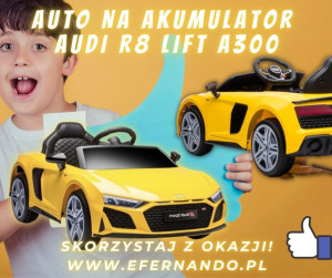 Auto Na Akumulator Audi R8 Lift  A300 Żółte