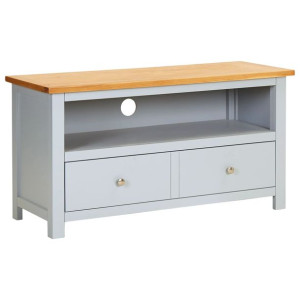 Szafka pod telewizor, 90x35x48 cm, lite drewno dębowe