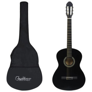 Gitara klasyczna dla początkujących, 4/4, 39", z pokrowcem