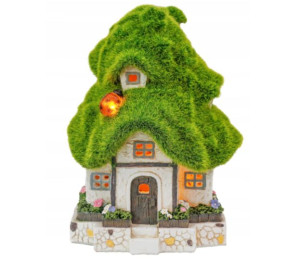 Domek Wróżki Ozdoba Ogrodowa Lampka Led Solarna
