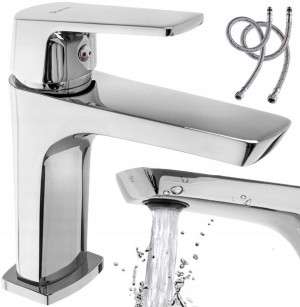 Bateria Umywalkowa Rusel Chrom Srebrna Niska Rea