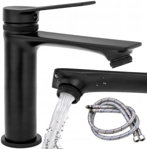 Bateria Umywalkowa Berg Black Czarna Niska Rea