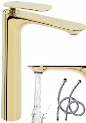 Bateria Umywalkowa Berg Złota Gold Wysoka Rea